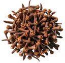 Clove A pile of dried whole cloves on a white background.