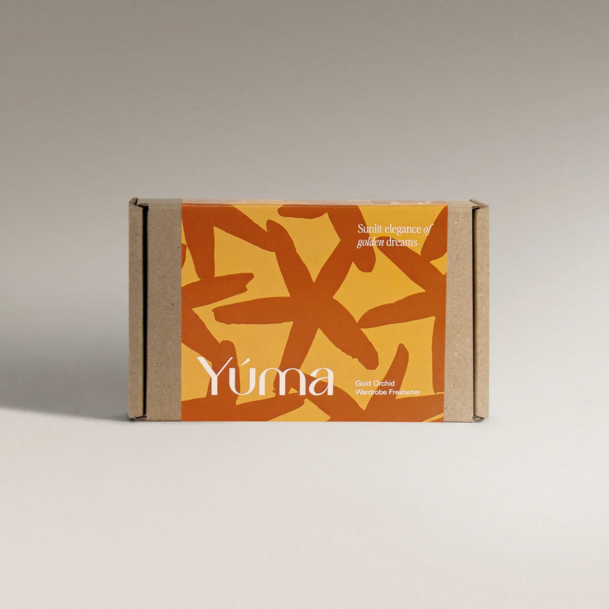 Gold Orchid Wax Tablets - Set of 2 YUMA Gold Orchid paper packaging with orange and yellow abstract designs.